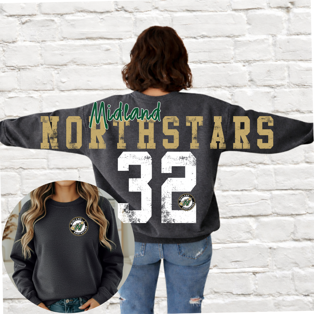 Midland Northstars Hockey - Big Across The Back Crewneck  (Youth & Adult)
