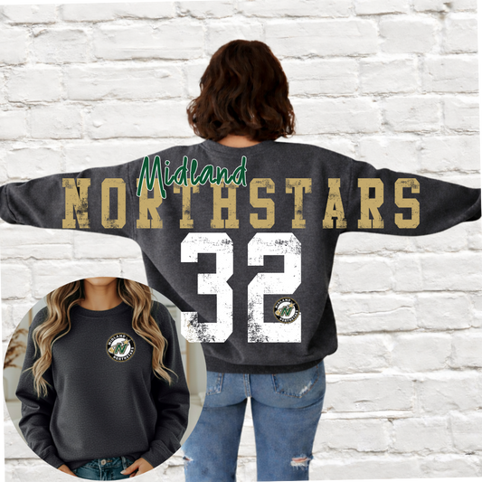 Midland Northstars Hockey - Big Across The Back Crewneck  (Youth & Adult)