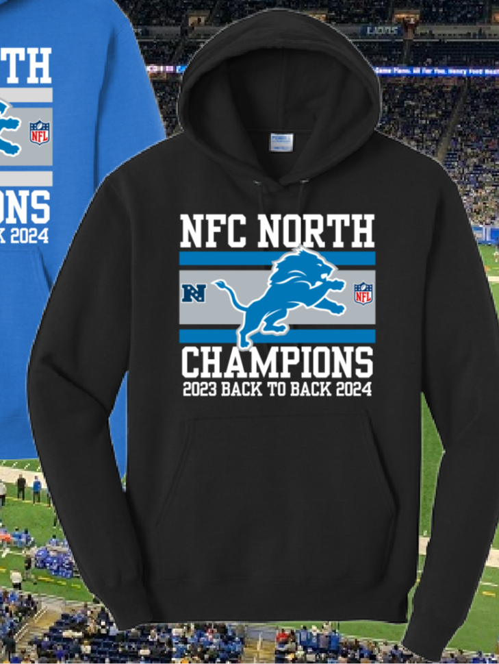 NFC Champions Back2Back Black Hoodie (FINAL SALE - DETROIT)