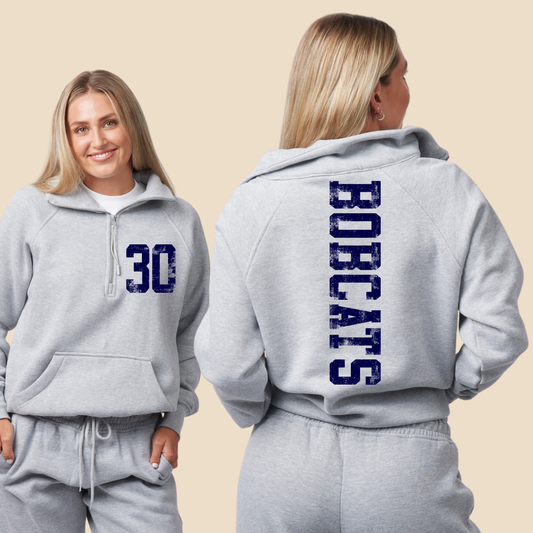 Bobcat Football - 1/4 Zip Crewneck (Youth & Adult)