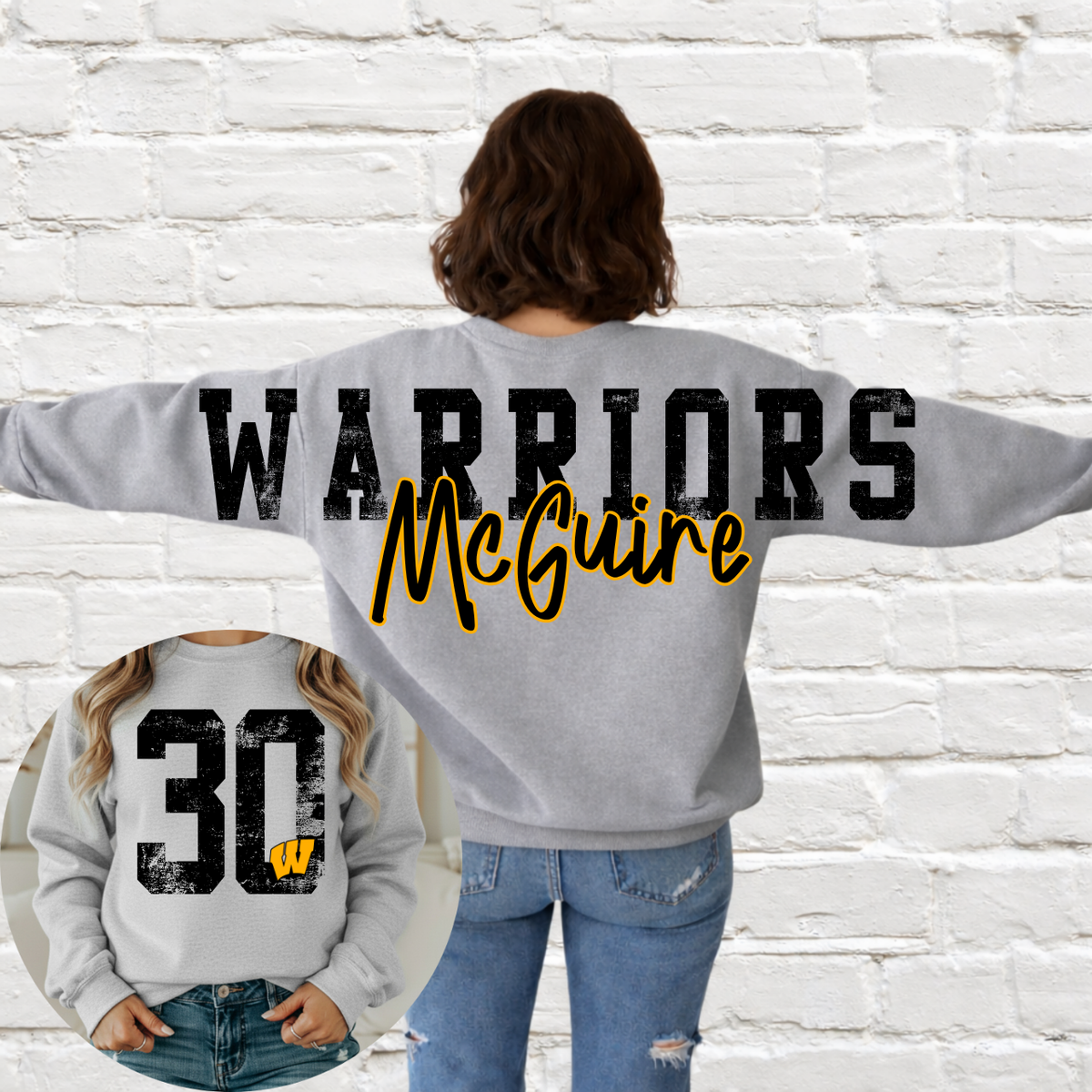 Bay City Western Warriors - Big Across The Back Crewneck  (Youth & Adult)