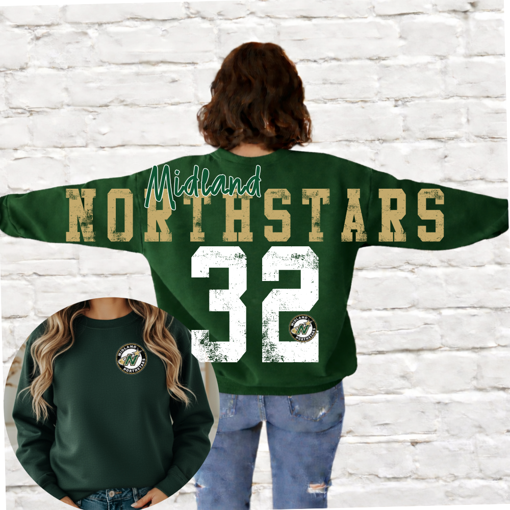 Midland Northstars Hockey - Big Across The Back Crewneck  (Youth & Adult)