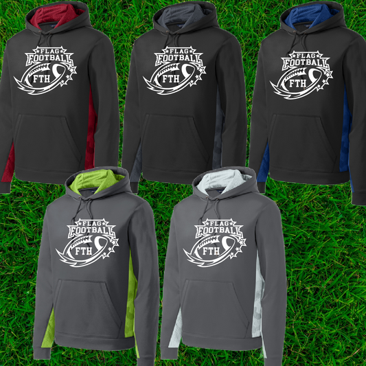 FTH Football - Logo Dri Fit Hoodie/Hex Camo Accent (Youth & Adult) - MADE TO ORDER/TWO WEEKS