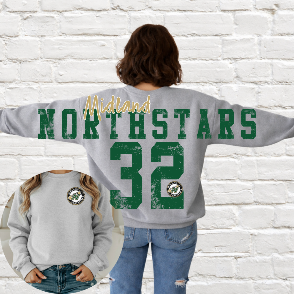Midland Northstars Hockey - Big Across The Back Crewneck  (Youth & Adult)