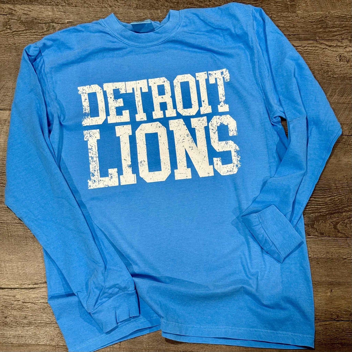 Ready To Ship - Detroit Football Distressed Long Sleeve CC Tee
