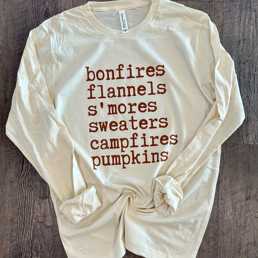 🐻 Fat Bear Friday - Bonfires Flannels Smores* (Natural Long Sleeve)