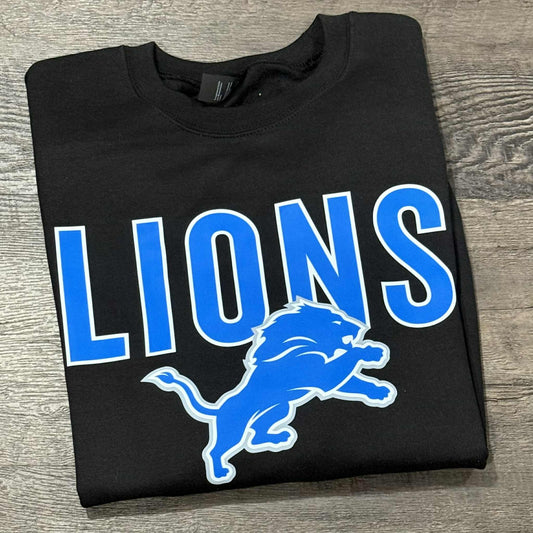 Ready To Ship - Detroit Football Oversized Logo Crewneck