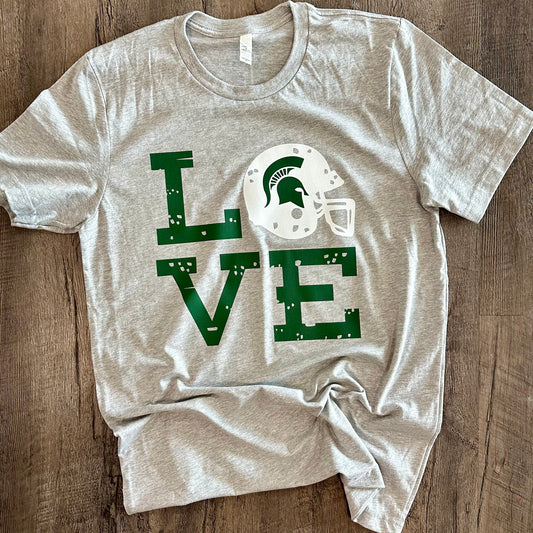 MSU LOVE Tee (Athletic Gray) - Ready To Ship