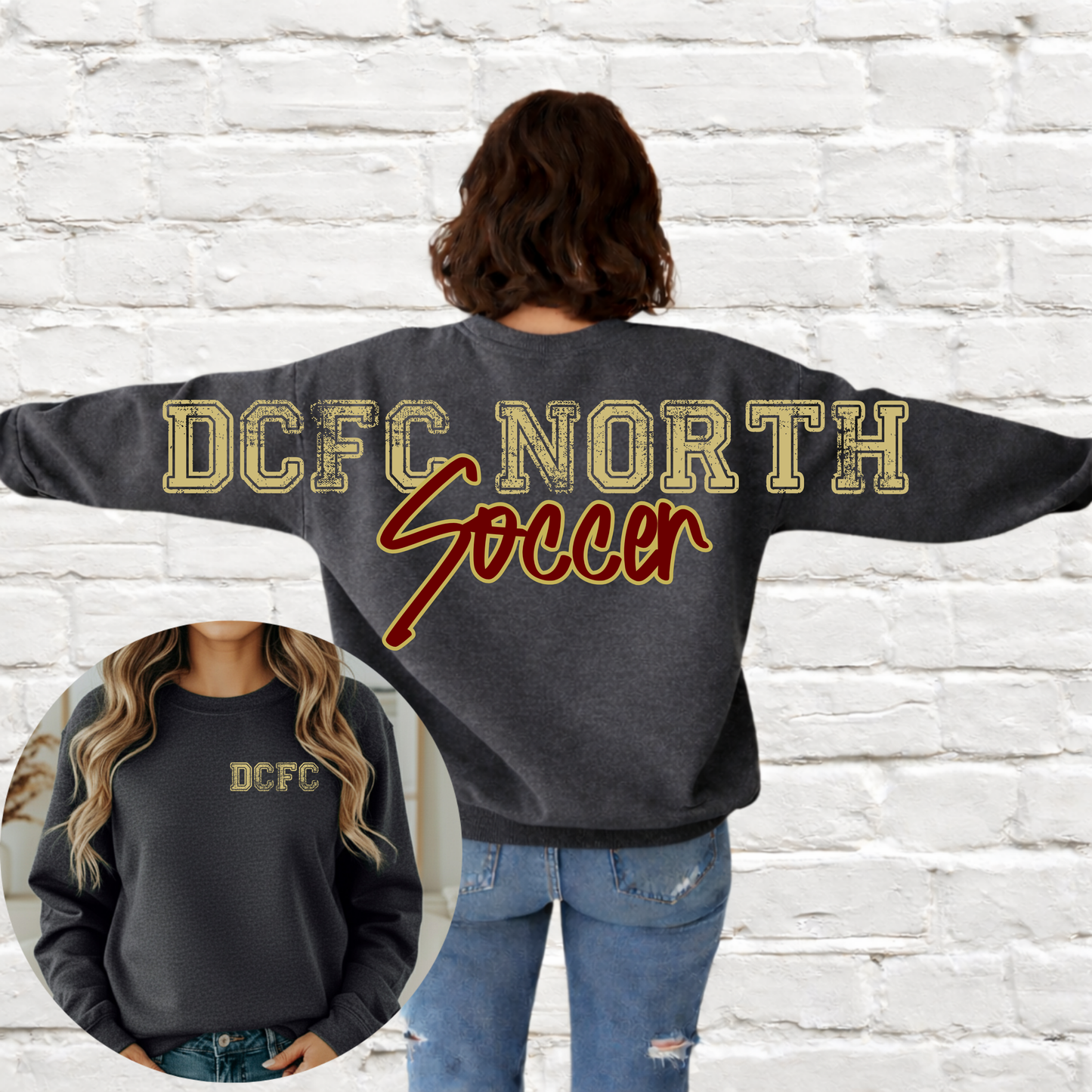 DCFC North Soccer - Big Across The Back Crewneck (Dark Heather Gray)