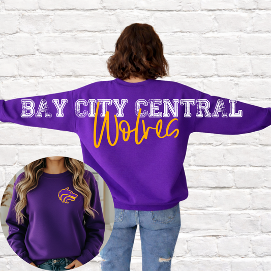 Bay City Central Wolves - Big Across The Back Crewneck