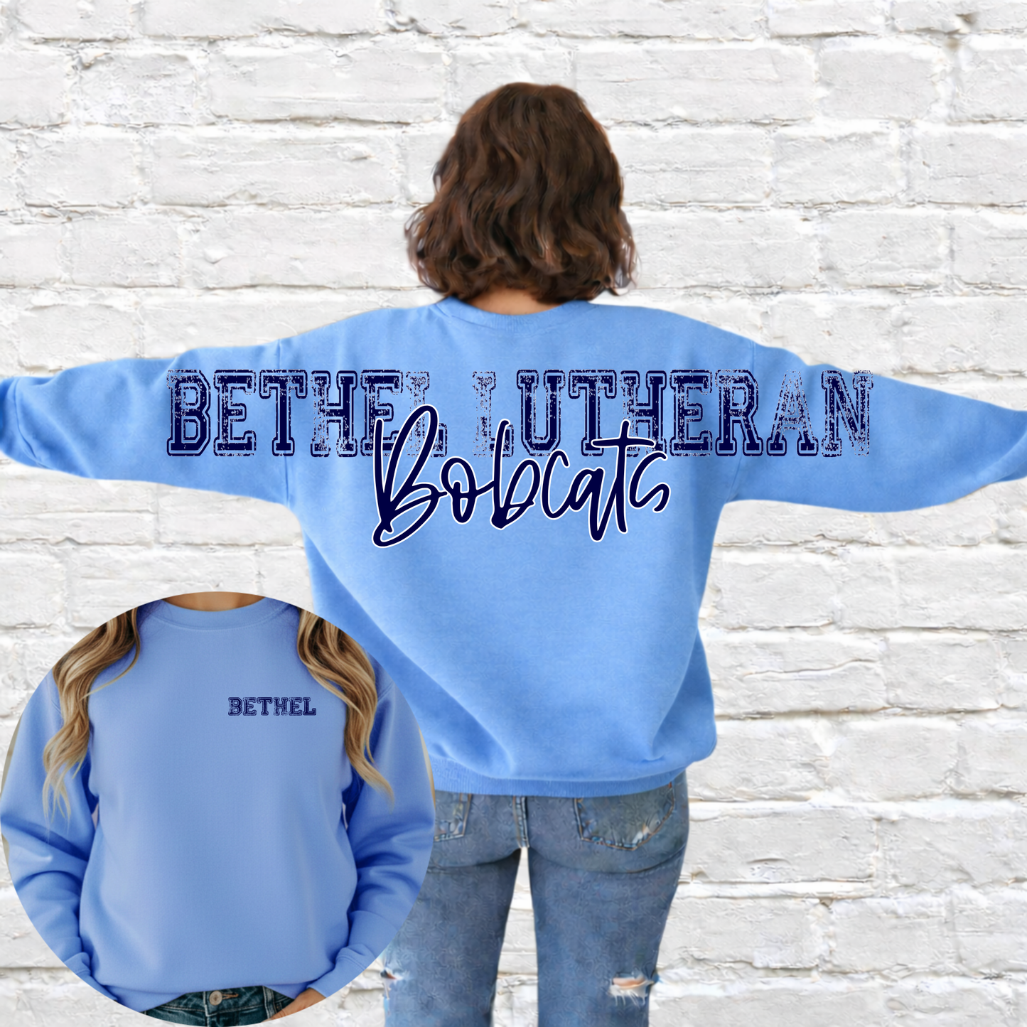 Bethel Lutheran Bobcats - Big Across The Back Crewneck