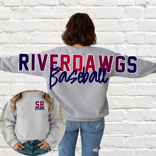 Saginaw Bay Riverdawgs - Big Across The Back Crewneck Ombre Lettering