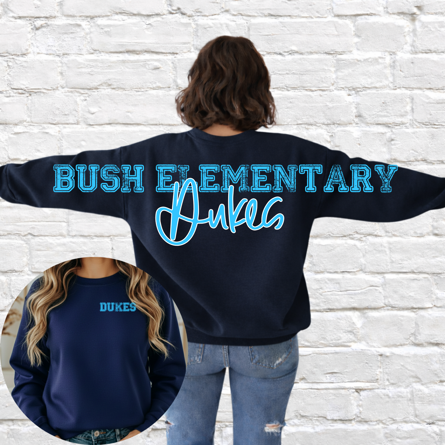 Bush Elementary Dukes - Big Across The Back Crewneck