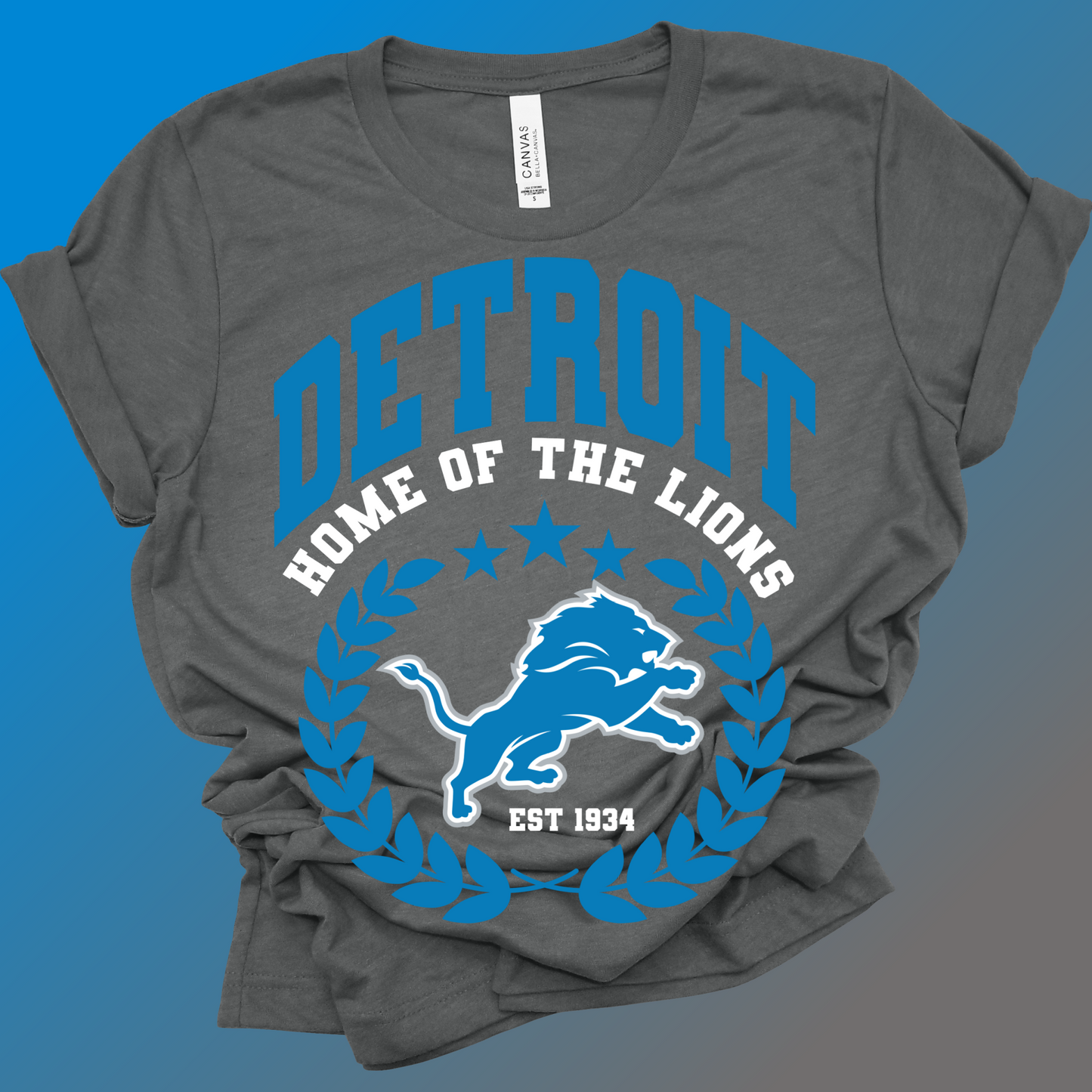 Detroit Football - Deep Heather Gray Bella Tee