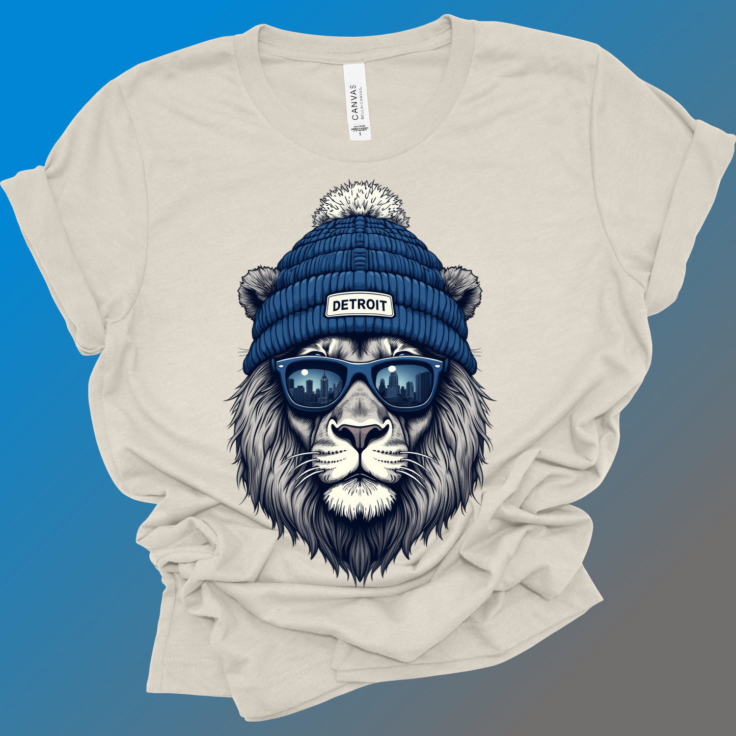 Detroit Football - Heather Natural Bella Tee