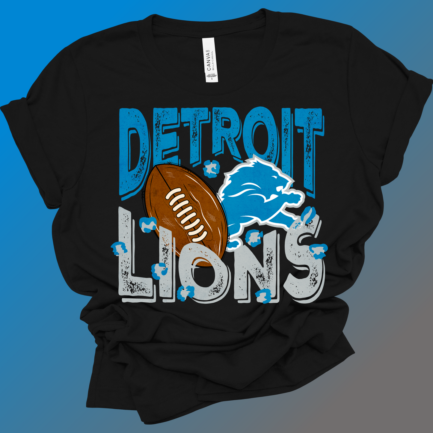 Detroit Football - Black Bella Tee