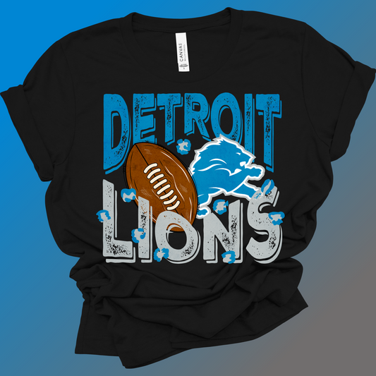 Detroit Football - Black Bella Tee