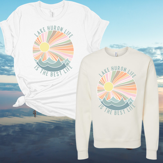 Retro Sun Waves Lake Life Is The Best Life (Customizable) - ADULT