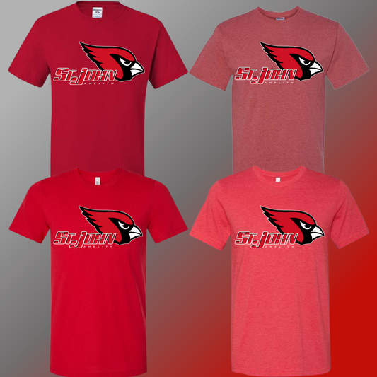 St. John Cardinals - Red Logo Tee (Short & Long Sleeve)
