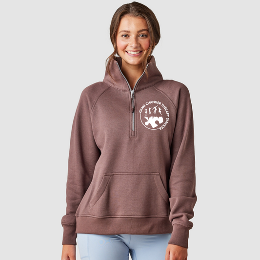 Game Changer Therapy Services - Ladies Boxy 1/2 Zip Fleece