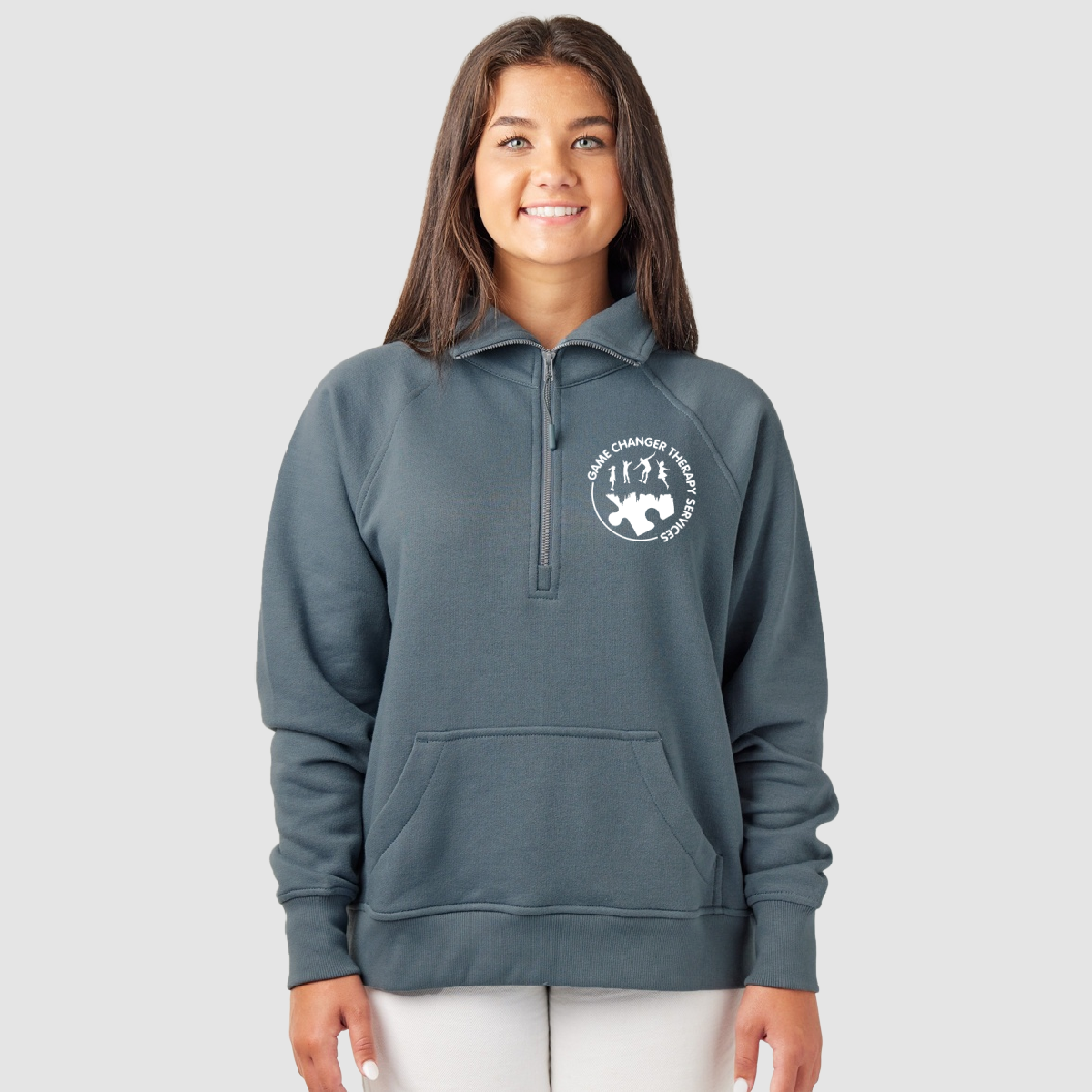 Game Changer Therapy Services - Ladies Boxy 1/2 Zip Fleece