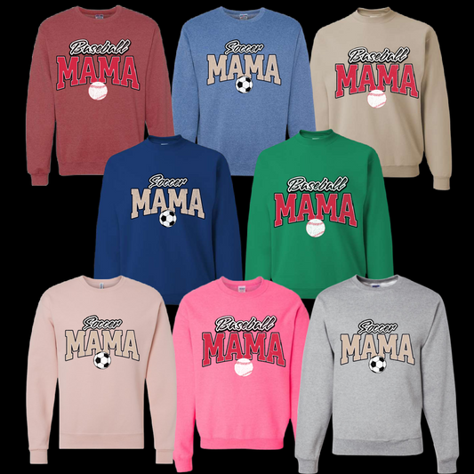 Baseball/Soccer Mama Crewnecks - MADE TO ORDER/TWO WEEKS