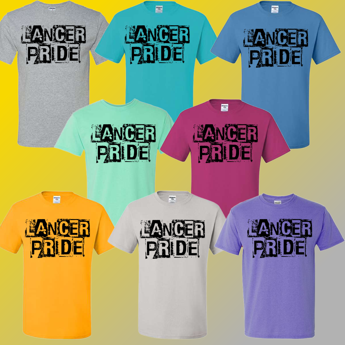 Bullock Creek Lancers - Distressed Block Basic Tee - FUN COLORS! (Youth & Adult) - MADE TO ORDER/TWO WEEKS