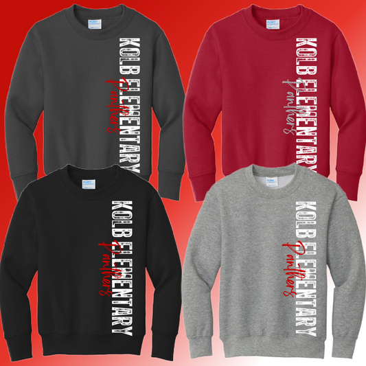 Kolb Elementary - Stamped/Vertical Basic Crewneck (Youth & Adult) - MADE TO ORDER/TWO WEEKS