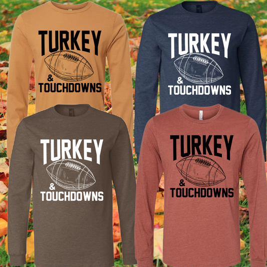 🐻 Fat Bear Friday - Turkey & Touchdowns (Long Sleeve Tee)