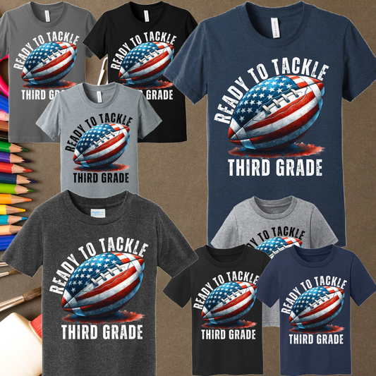 Ready To Tackle School - Grade Level Football Tees (Youth)