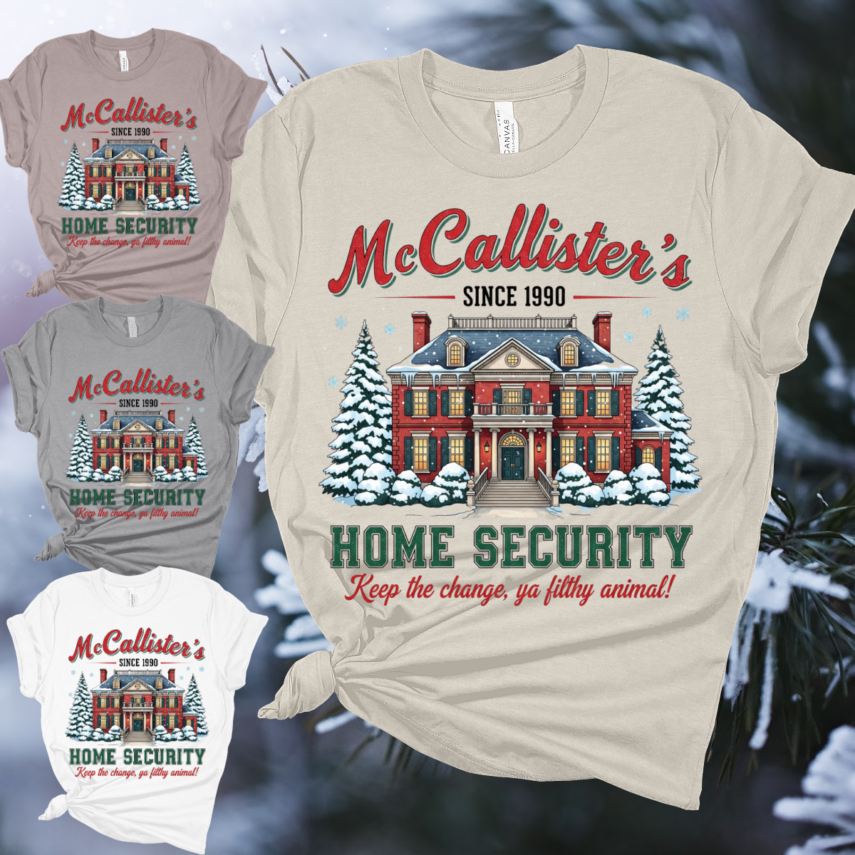 McCallister's Home Security Christmas - Bella Canvas Tee (Adult)
