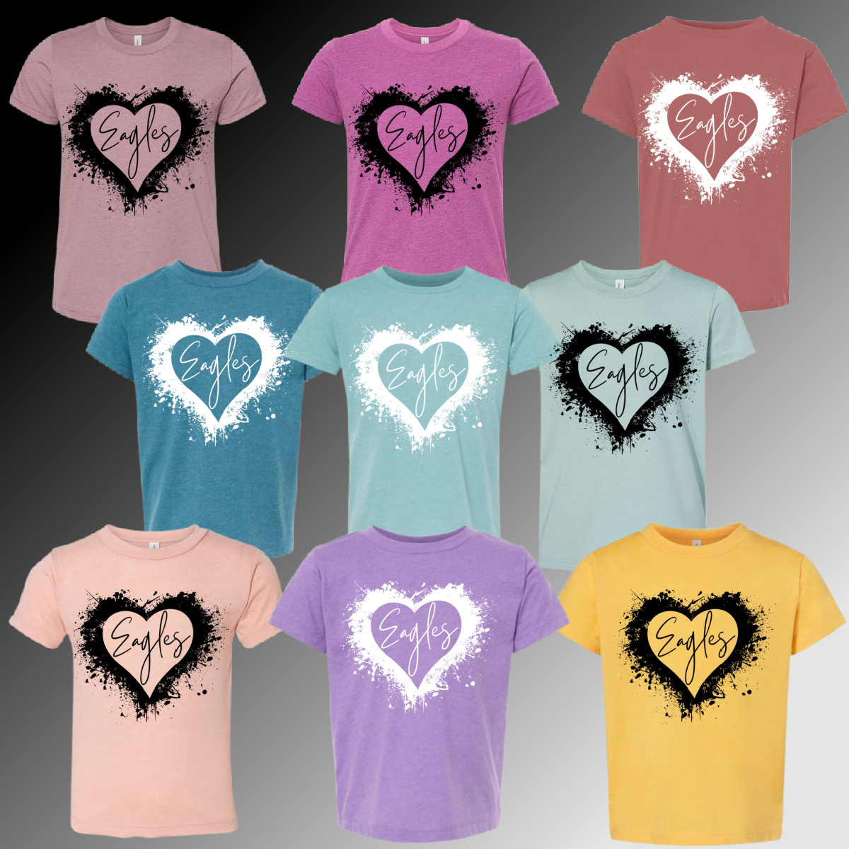 St. Michael Eagles - Splatter Heart Tee