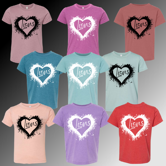 Linwood Lions - Splatter Heart Tee