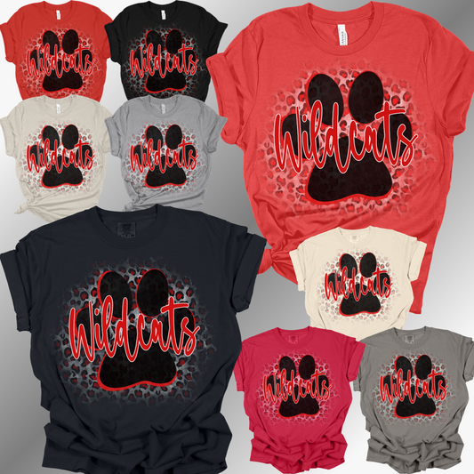 Handy Wildcats - Leopard Paw Print Tee (Adult)