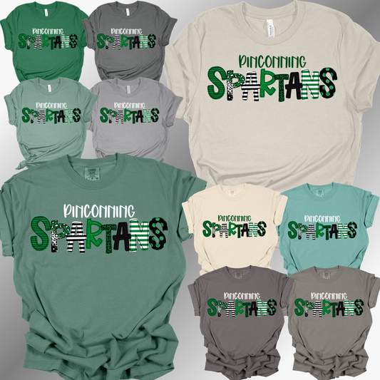 Pinconning Spartans - Spirit Font Tee (Adult)