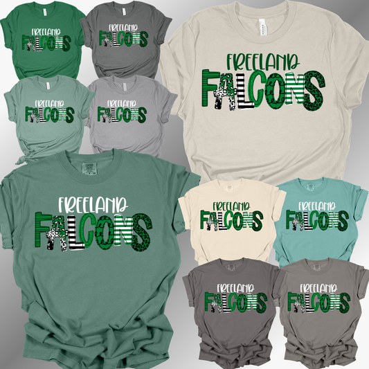 Freeland Falcons -Spirit Font Tee (Adult)
