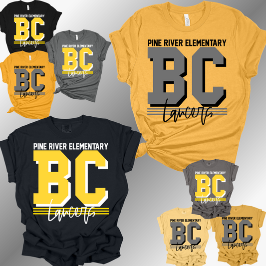 BC Pine River Lancers - Oversized Initials Tee (Adult)