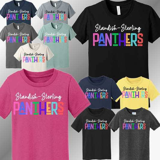 Standish-Sterling Panthers - Rainbow Font Tee (Youth)