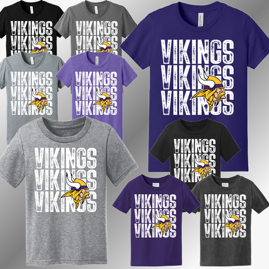 Swan Valley Vikings - Stacked Distressed Tee (Youth)
