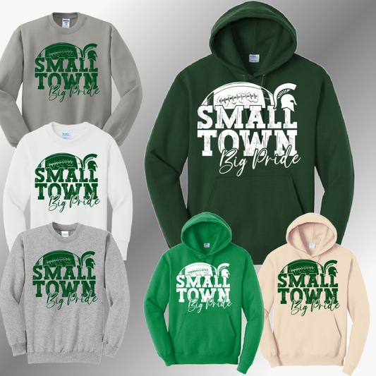 Pinconning Spartans - Small Town Big Pride Football Basic Sweatshirt (Adult)