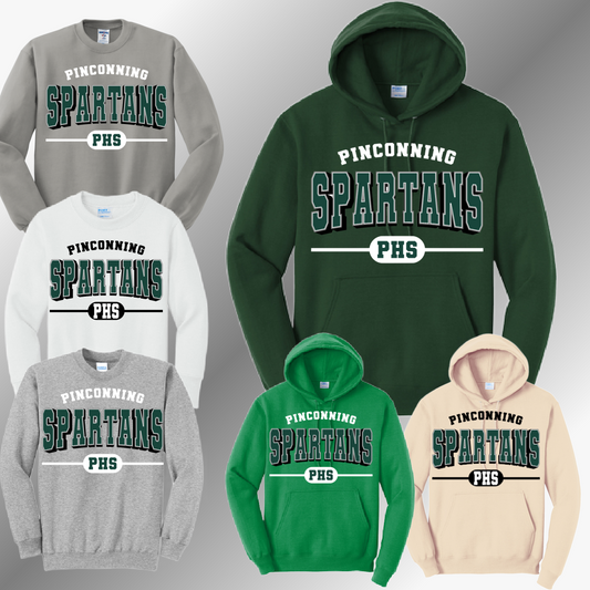 Pinconning Spartans - Varsity Logo Basic Sweatshirt (Adult)