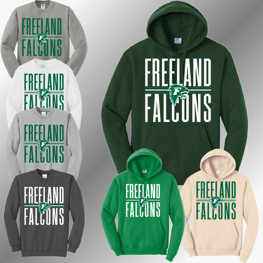 Freeland Falcons - School Name Basic Sweatshirt (Adult)