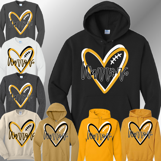 Western Warriors - Football Heart Basic Sweatshirt (Adult)