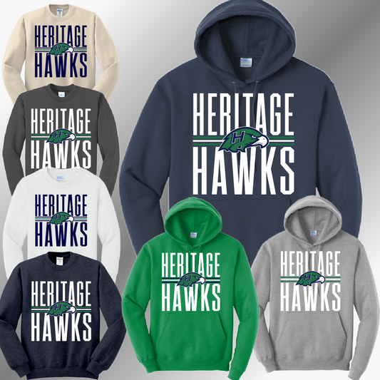 Heritage Hawks - School Name Basic Sweatshirt (Adult)