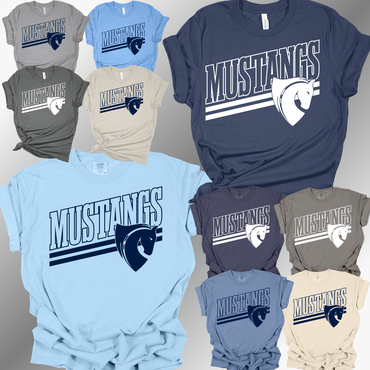 Meridian Mustangs -Angled Logo Tee (Adult)