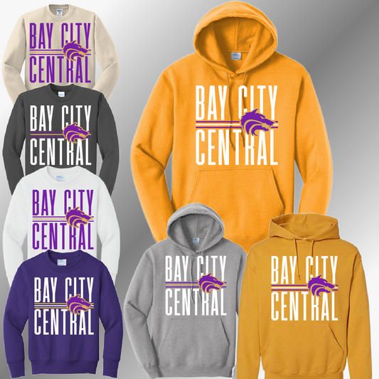 Bay City Central Wolves - School Name Basic Sweatshirt (Adult)