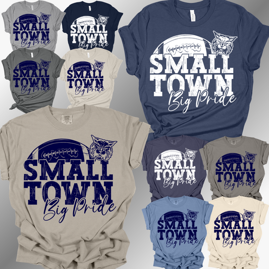 Bobcat Football - Small Town Big Pride Football Tee (Adult)