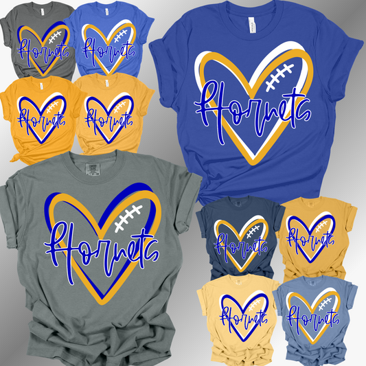 Harrison Hornets - Football Heart Tee (Adult)