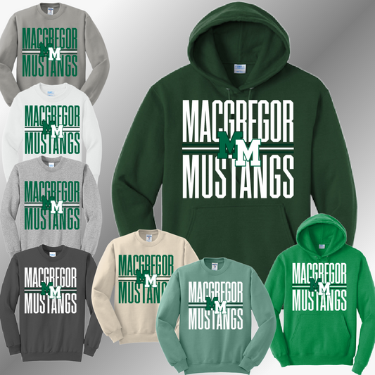 MacGregor Mustangs - School Name Basic Sweatshirt (Adult)