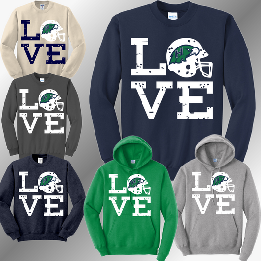 Heritage Hawks - Football LOVE Basic Sweatshirt (Adult)